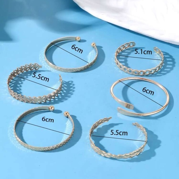 New 6 piece Cuff bracelet set - Picture 2 of 6